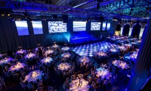 The dining room at the Winter Ball venue all set up and waiting for guests