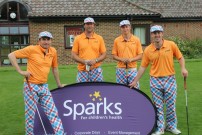 Birdies, Bogeys, Beers & Burgers - one of the teams in the Longest Golf Day Challenge in aid of Sparks. All dress in Royal and Awesome gear
