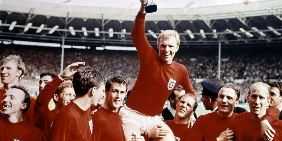 Sir Geoff Hurst winning the 1966 World Cup
