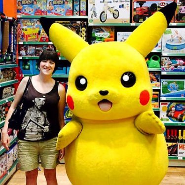 Young woman with pikachu