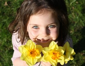 Beautiful Aoife Beautiful Aoife holding daffodils beneath her chin