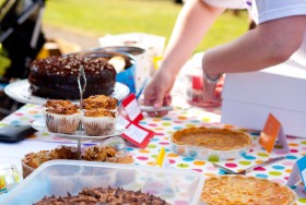 A selection of cakes on sale to raise money for Sparks charity