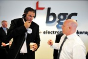 Martin Johnson on the phone at the BGC charity trading day