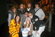Sparks fundraisers from Loughborough Uni with Martin Castrogiovanni, a Leicester Tigers rugby player
