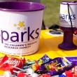 Sparks fundraising bucket and collection box with sweets