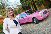 Susie and her pink Scumrun car ready for the challenge