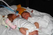 Twin babies George and Oliver